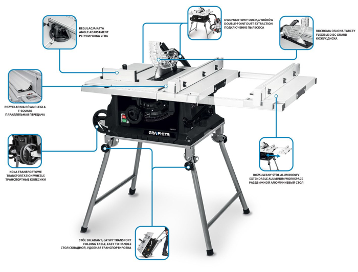 Fierastrau de masa 1600W, disc 254/30 mm 59G823 GRAPHITE [14]