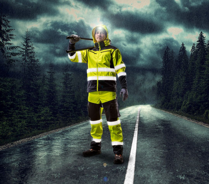 Pantaloni de lucru cu vizibilitate ridicata, softshell, galben [9]