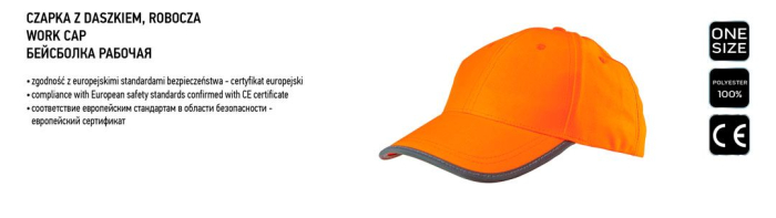 Sapca de lucru, portocalie, simpla 81-794 NEO [2]