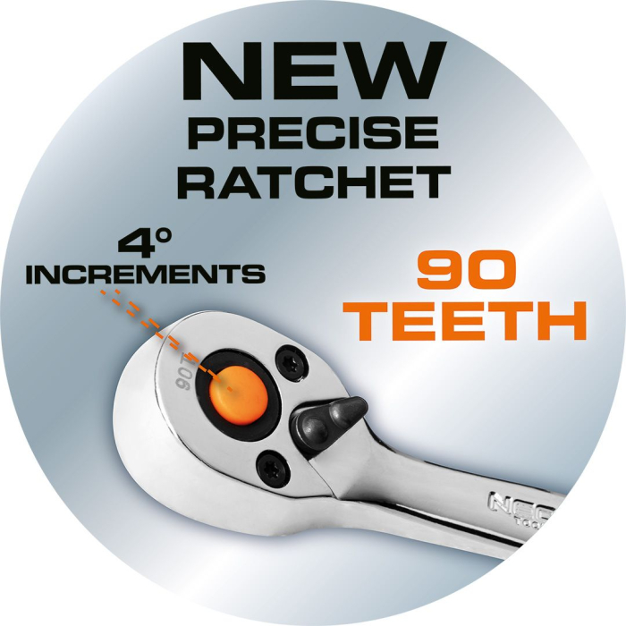 Set de chei cu clichet 1/4", 3/8", 1/2", multifuncționale, 219 de piese 10-076 NEO [15]