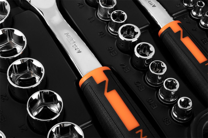 Set de chei cu clichet 1/4", 3/8", 1/2", multifuncționale, 219 de piese 10-076 NEO [9]