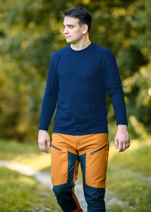 Tricou cu maneca lunga, albastru marin [4]