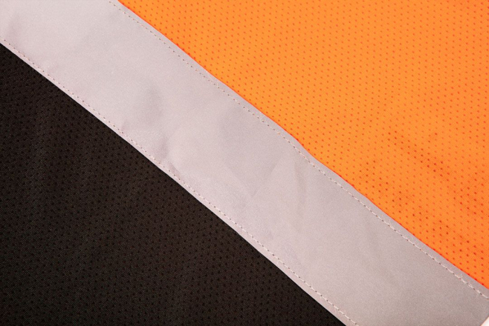 Tricou vizibilitate marita, portocaliu, benzi reflectoriz. baza neagra [2]