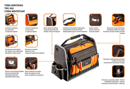 Geanta de scule din material textil, cu maner tubular 84-301 NEO [1]