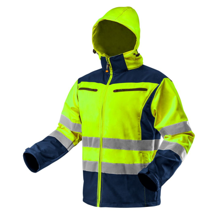 Echipamente de protectie - Jacheta de lucru cu vizibilitate ridicata, softshell cu gluga, galben