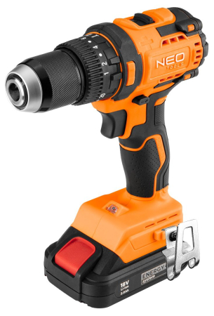 Energy + - Mașină de găurit cu percuție 18V fără perii, mandrină 13mm, compactă, Energy+, fără acumulator 04-619 NEO