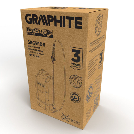 Pulverizator cu baterie Energy + 18V, Li-lon, rezervor de 15L, fara baterie 58GE106 GRAPHITE [6]