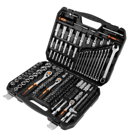 Set de chei cu clichet 1/4", 3/8", 1/2", multifuncționale, 219 de piese 10-076 NEO [6]