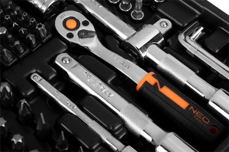 Set de chei cu clichet 1/4", 3/8", 1/2", multifuncționale, 219 de piese 10-076 NEO [11]