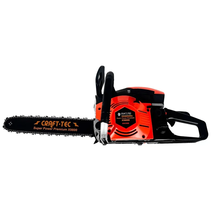 Drujbă pe Benzină Craft-Tec X9800 Super Power Plus Red Edition, 9.8CP, 52CC, Lamă 38cm, Lanț 32 Dinți, Pompă de Amorsare [2]