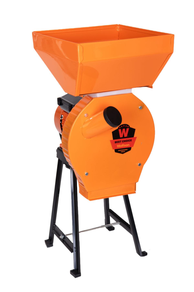 Moară Electrică Wolfson MCR-1S, 2700W, 200Kg/h, cu Suport Metalic, Pentru Cereale și Știuleți de Porumb, 20 Ciocănele, 4 Site Incluse [2]