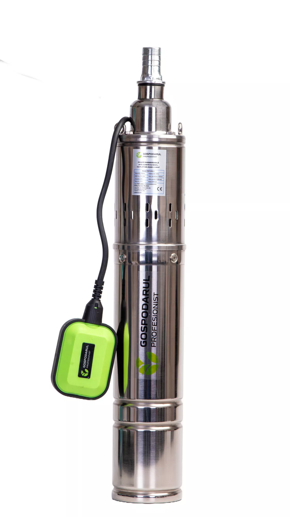 Pompa Submersibilă pentru Apă Curată Gospodarul Profesionist 4QGD-1100-F PMP1004.1, 1100W, cu Șnec și Flotor, 105m Refulare, 1980L/h [5]
