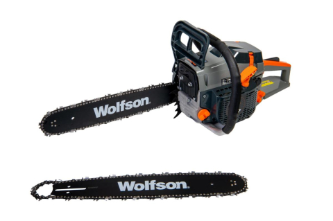 Drujbă Profesională Wolfson STX-580, 58CC, 2.6CP, 2 Lame 40cm și 2 Lanțuri Incluse [1]