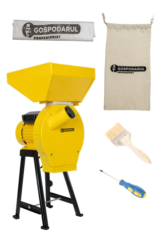 Mori Electrice și Batoze pentru Cereale - Moară Electrică pentru Cereale și Știuleți, 3900W, 320Kg/h, 20 Ciocănele, Suport Metalic Inclus, 4 Site