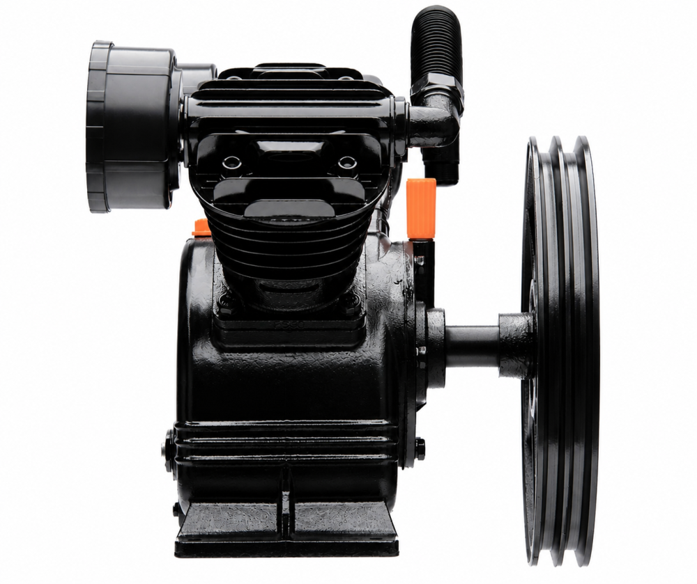 Compresor aer 2 pistoane 4 kW 600 l/min 8 bari cilindri fonta pentru rezervor 150-200 l (CHV2090) [2]