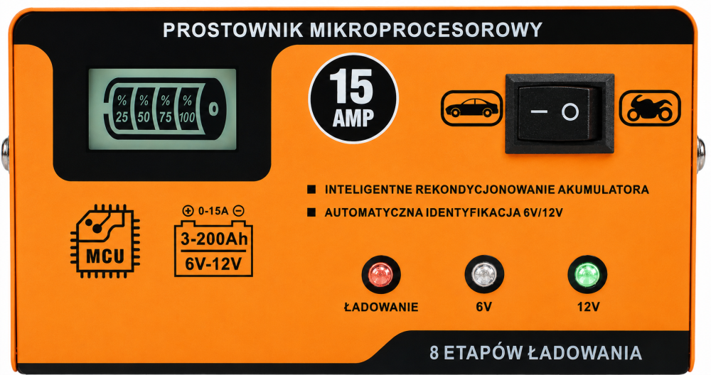 Redresor auto cu microprocesor 15A 6/12V (RA15) [2]