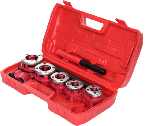 Produse - Dispozitiv manual de filetat tevi 3/8-1 1/4 inch cu 5 filiere si valiza transport (DFT5)