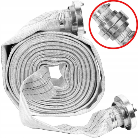 Furtun apa pompieri 2 toli 20m, furtun refulare incendiu cu cuple metalice, presiune ridicata (WPH20X2) [2]