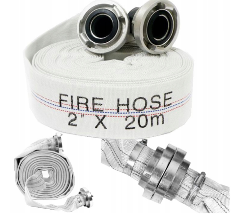 Produse - Furtun apa pompieri 2 toli 20m, furtun refulare incendiu cu cuple metalice, presiune ridicata (WPH20X2)