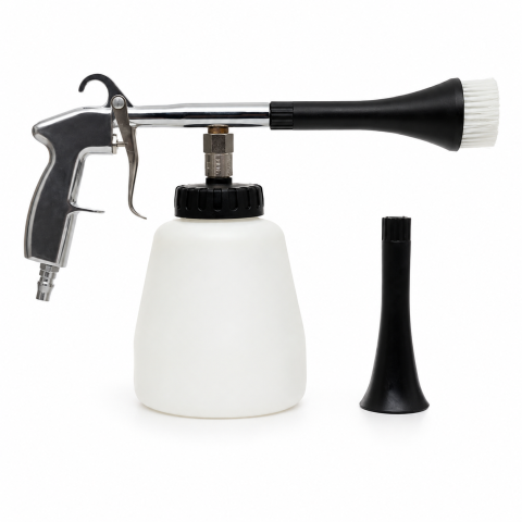 Produse - Pistol pneumatic curatare tapiterie tip tornador, rezervor detergent, presiune 0.5-0.8 MPa, conexiune 1/4, 2 duze incluse (PT1)