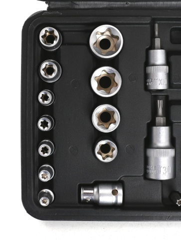 Set biti si chei tubulare Torx 30 piese E4-E20 si T8-T55 cu valiza transport (SBT30) [1]