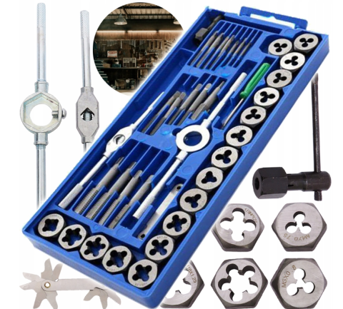 Produse - Set profesional tarozi si matrite pentru filetare 40 piese (STM40)