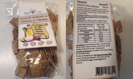 Rontaieli cu Stil - Saratele Integrale cu Usturoi si Masline 150G - Pomul Vietii