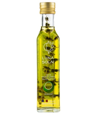 Sirop si ulei presat la rece - Ulei de Floarea Soarelui cu Busuioc 250ml - Luna Solai