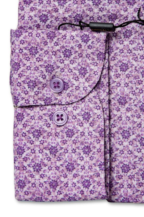 Cămașă Rinnaldi albă cu print smart casual din bumbac [2]