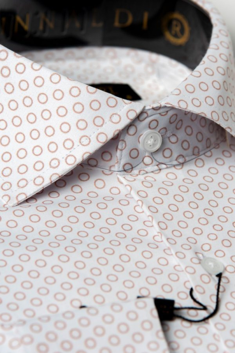 Cămașă Rinnaldi albă cu print smart casual din bumbac [3]