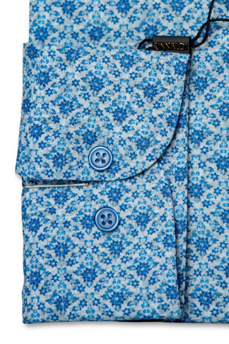 Cămașă Rinnaldi albă cu print smart casual din bumbac [2]