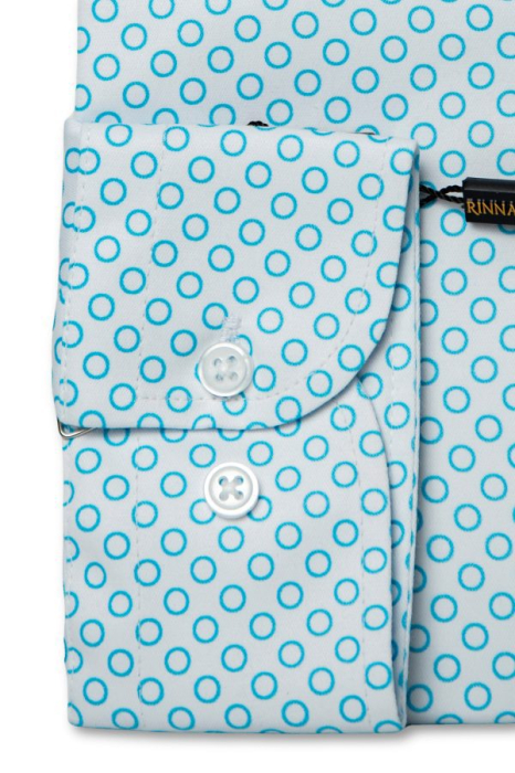 Cămașă Rinnaldi albă cu print smart casual din bumbac [2]