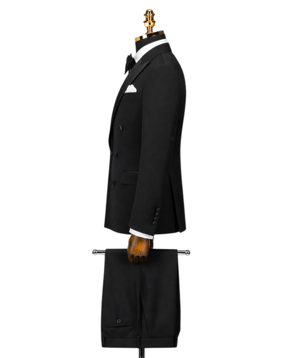 Costum Ceremonie Expresiv Negru Double Breasted [3]