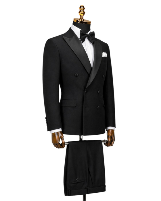 Costum Ceremonie Expresiv Negru Double Breasted [2]