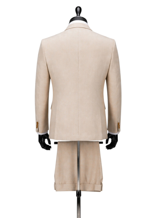 Costum elegant Beige deschis slim fit pentru bărbați [4]