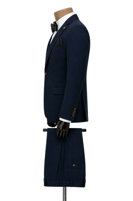 Costum elegant Bleumarin slim fit pentru bărbați [3]