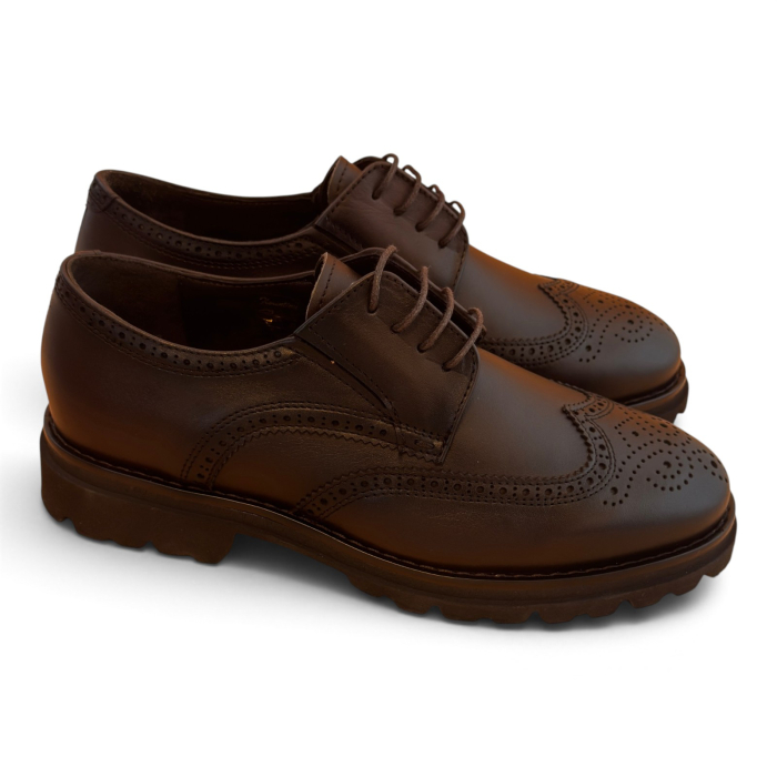 Pantofi Bărbați Brogue Classic din Piele Maro [4]
