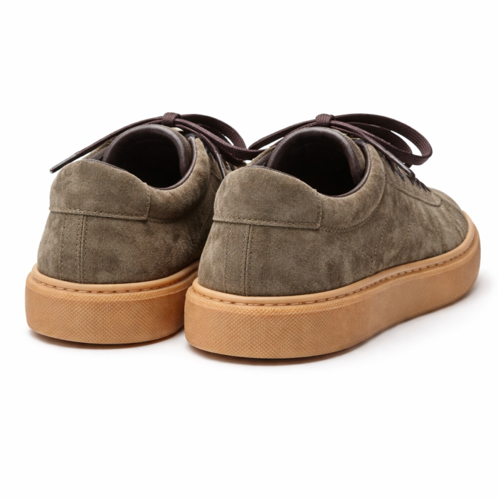 Sneakers Bărbați Minimalist Low-Top din Piele Întoarsă - Taupe Suede [5]