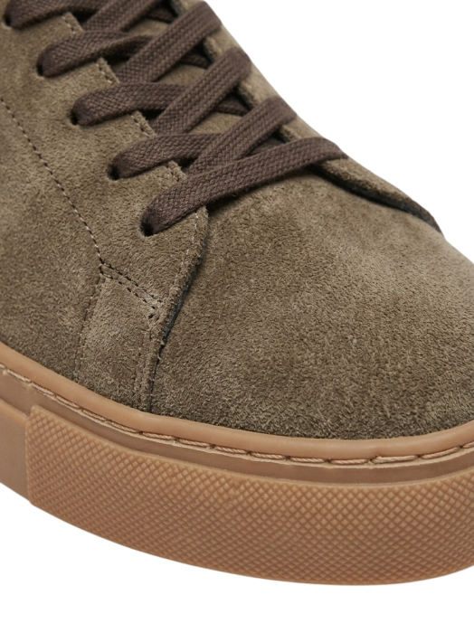 Sneakers Bărbați Minimalist Low-Top din Piele Întoarsă - Taupe Suede [5]
