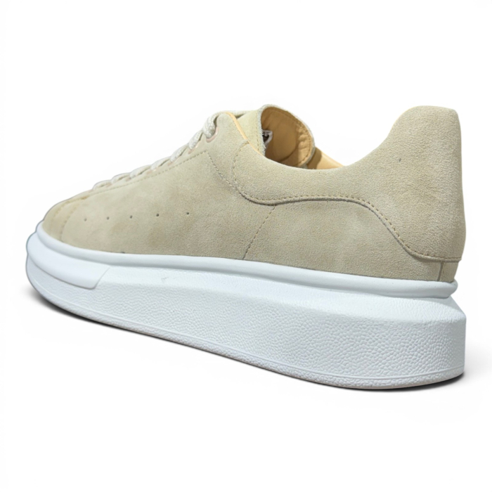 Sneakers Khalifa Bărbați Piele Întoarsă Crem  talpă albă [5]