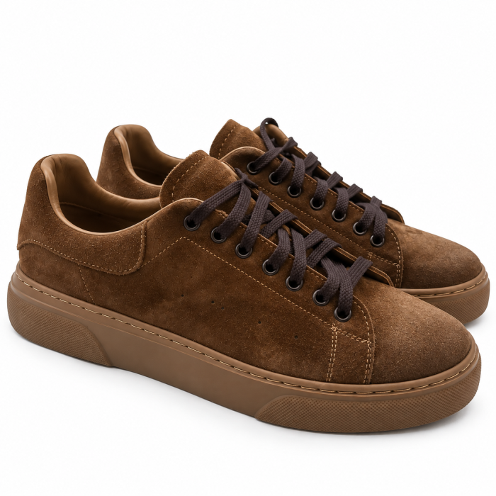Sneakers Barbati Urban Suede Olive Piele Intoarsa Marone [3]