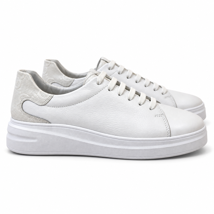 Sneakers Bărbați Urban White din Piele Albă [3]