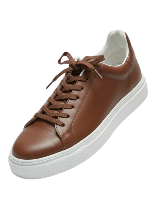 Sneakers Business Casual Bărbați din Piele Netedă - Maro Cognac [3]