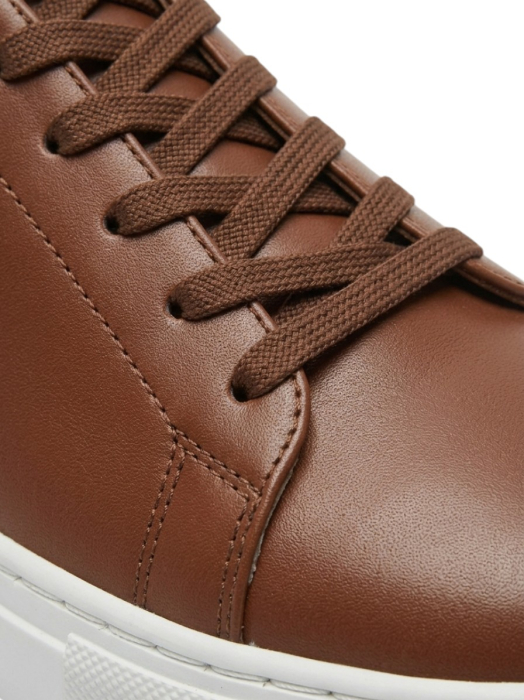 Sneakers Business Casual Bărbați din Piele Netedă - Maro Cognac [4]