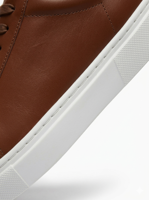 Sneakers Business Casual Bărbați din Piele Netedă - Maro Cognac [4]