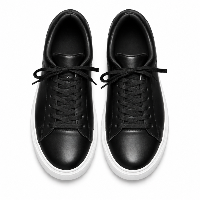 Sneakers Casual Negri Minimal – Piele Naturala si Talpa Alba [3]