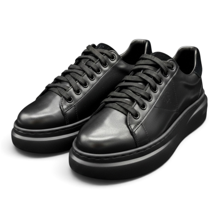 Sneakers damă din piele Urban Line – Negru [5]