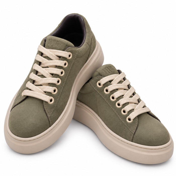 Sneakers Damă Siena Olive din Piele Naturală Întoarsă [4]