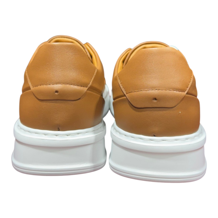 Sneakers Gri piele naturală pentru bărbați cu talpă albă - Copie [3]