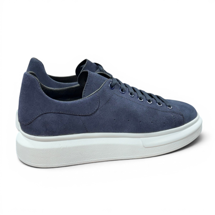 Sneakers Khalifa Bărbați Piele Întoarsă Bleumarin talpă albă [4]